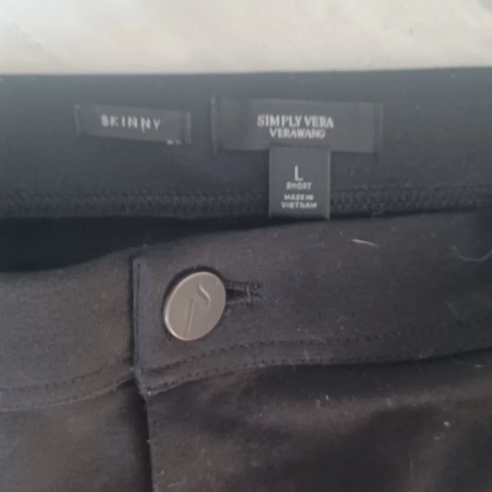 SimplyVeraWang Black Stretch Skinny 2 Pocket Jeggings Bling on both Sides Large - Picture 3 of 5